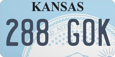 KS license plate 288GOK
