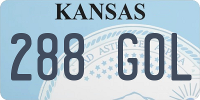 KS license plate 288GOL