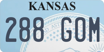 KS license plate 288GOM