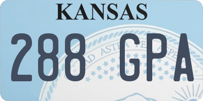 KS license plate 288GPA