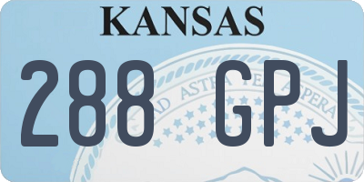 KS license plate 288GPJ