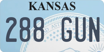 KS license plate 288GUN