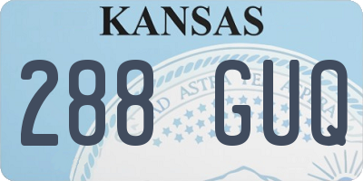 KS license plate 288GUQ