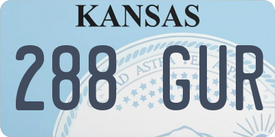 KS license plate 288GUR