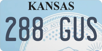 KS license plate 288GUS