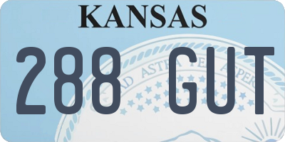 KS license plate 288GUT