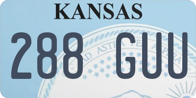KS license plate 288GUU