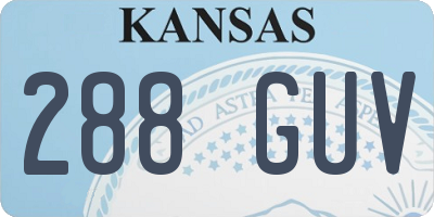 KS license plate 288GUV