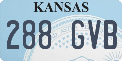 KS license plate 288GVB