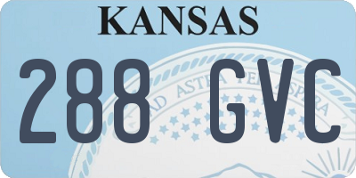 KS license plate 288GVC