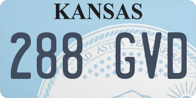 KS license plate 288GVD
