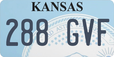 KS license plate 288GVF