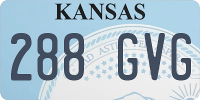 KS license plate 288GVG