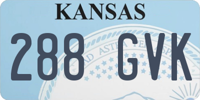 KS license plate 288GVK
