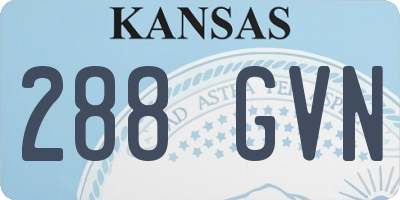 KS license plate 288GVN