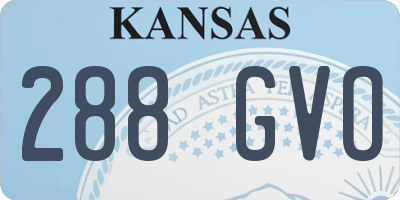 KS license plate 288GVO