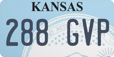 KS license plate 288GVP