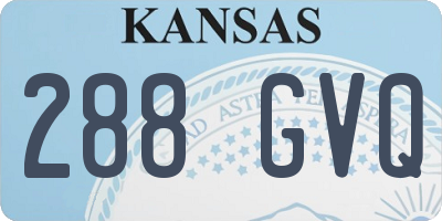 KS license plate 288GVQ
