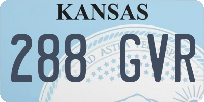 KS license plate 288GVR
