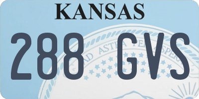 KS license plate 288GVS