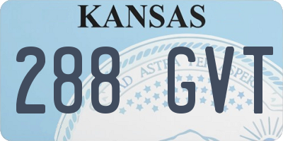 KS license plate 288GVT