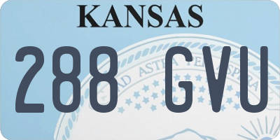 KS license plate 288GVU