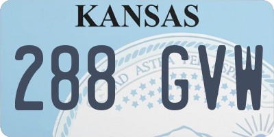 KS license plate 288GVW