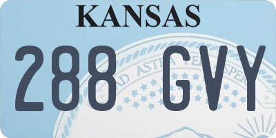 KS license plate 288GVY