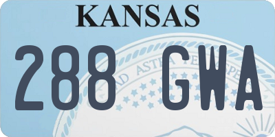 KS license plate 288GWA