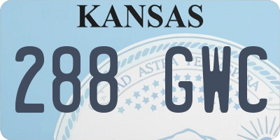 KS license plate 288GWC