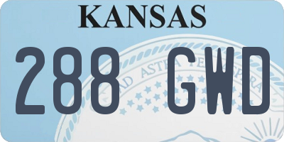 KS license plate 288GWD