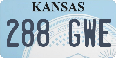 KS license plate 288GWE