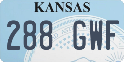 KS license plate 288GWF