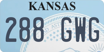 KS license plate 288GWG