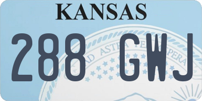 KS license plate 288GWJ