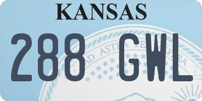 KS license plate 288GWL
