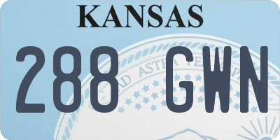 KS license plate 288GWN