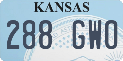 KS license plate 288GWO