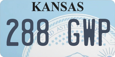 KS license plate 288GWP