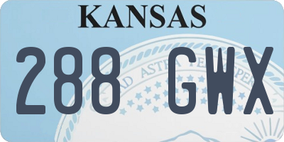 KS license plate 288GWX