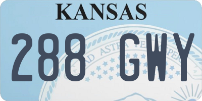 KS license plate 288GWY