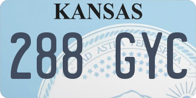 KS license plate 288GYC
