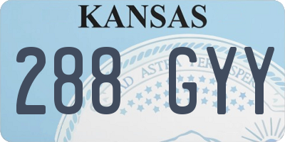 KS license plate 288GYY