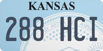 KS license plate 288HCI