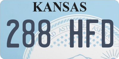 KS license plate 288HFD