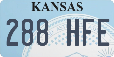 KS license plate 288HFE