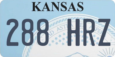 KS license plate 288HRZ