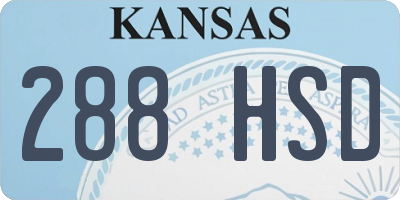 KS license plate 288HSD