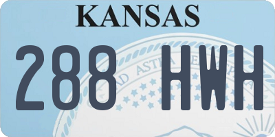 KS license plate 288HWH