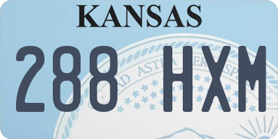 KS license plate 288HXM